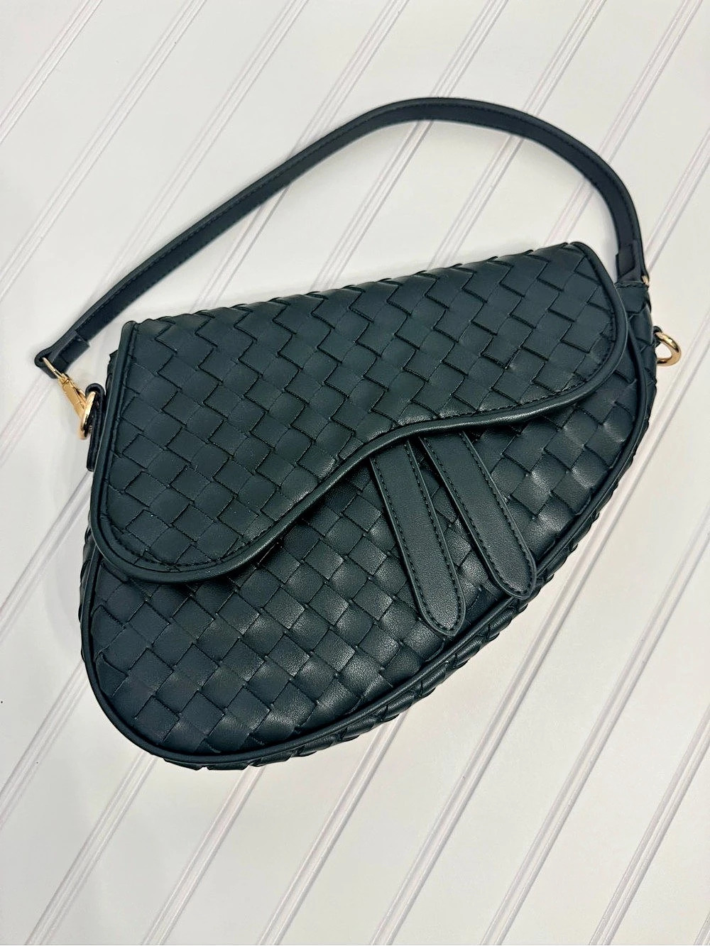 Urban Expressions Woven Shoulder Bag Dark Green